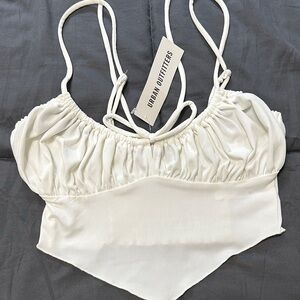 Urban Outfitters Cream Strappy Crop Top